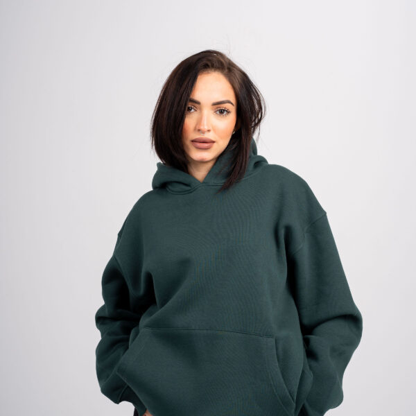 Plain Dark Green Oversized Hoodie