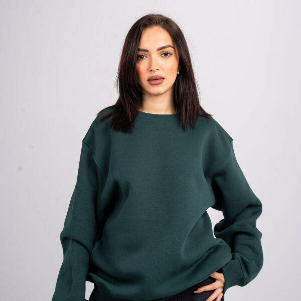 Plain Dark Green Oversized Sweatshirt