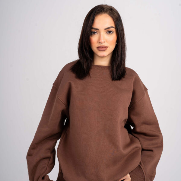 Plain Brown Oversized Sweatshirt