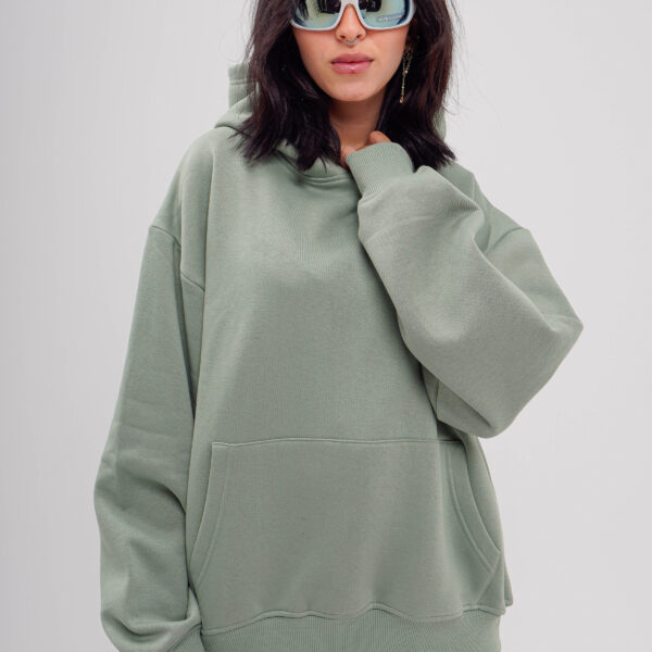 Plain Dark Mint Green Oversized Hoodie