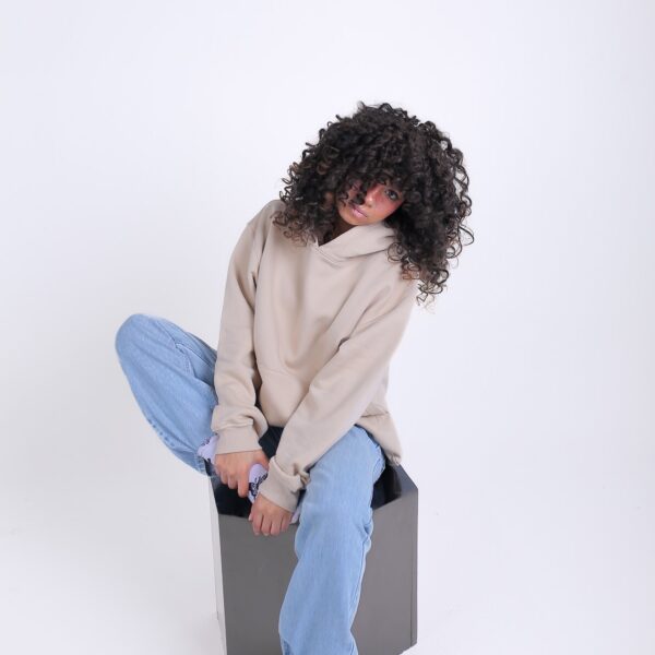 Plain Beige Oversized Hoodie
